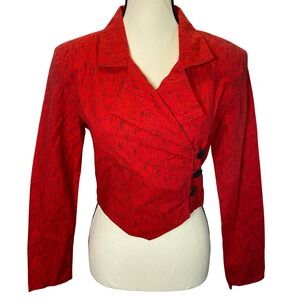 Vintage Oops California Cropped Blazer Top Women Small Asymmetrical  Retro 80's